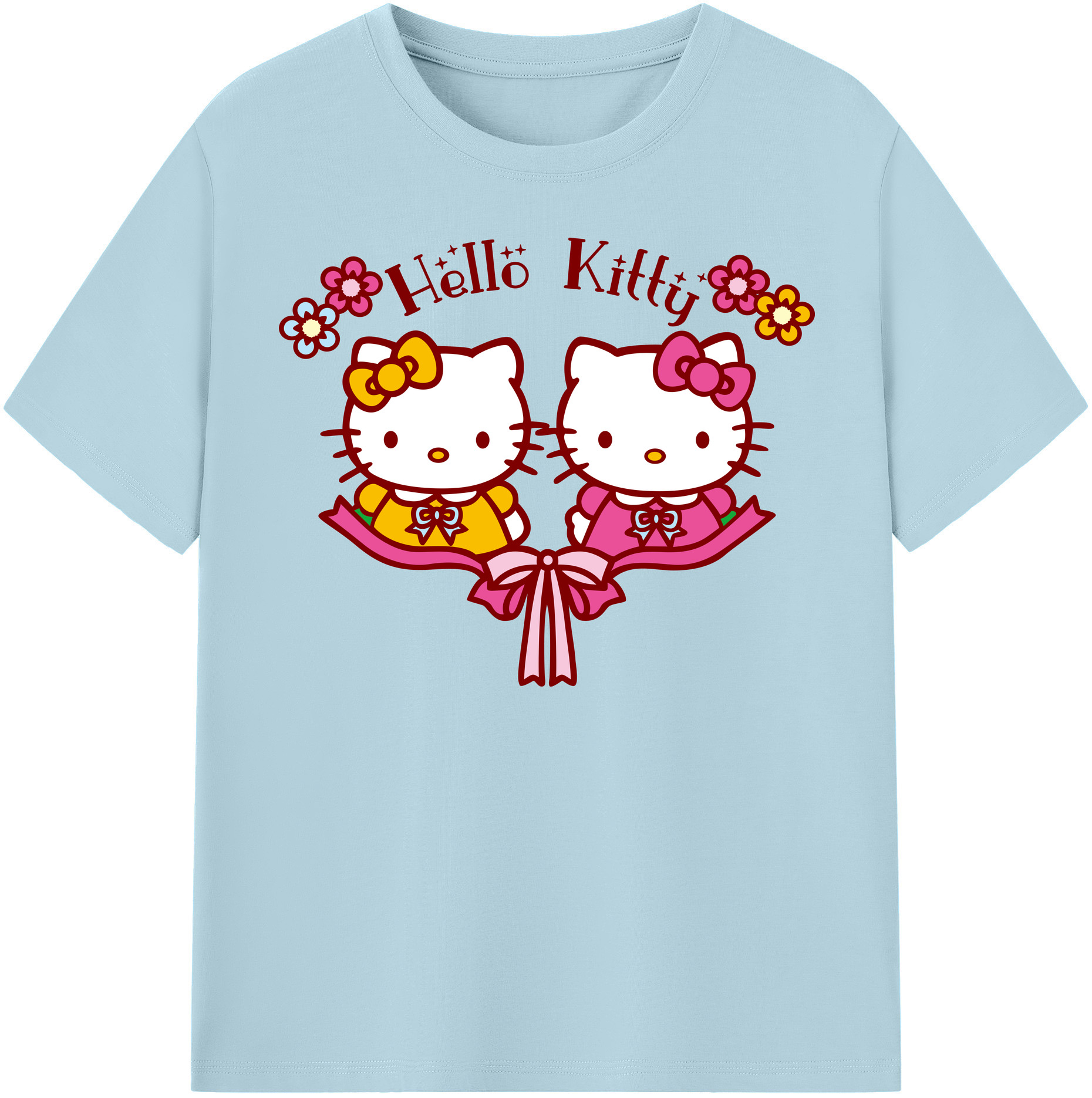 （画像用） Hello Kitty ハローキティ 綿100％半袖Tシャツ（フロントプリント）